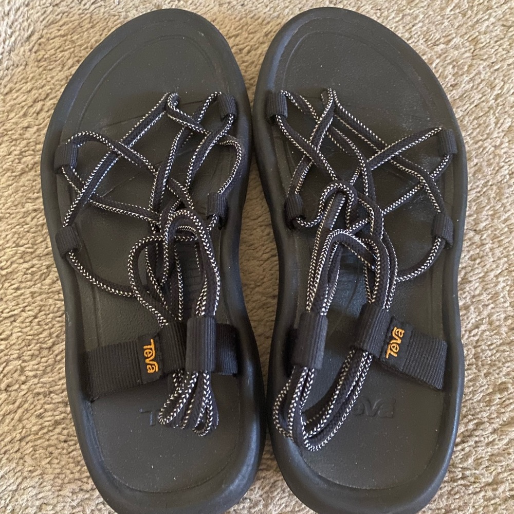 Black strappy Teva sandals size 8